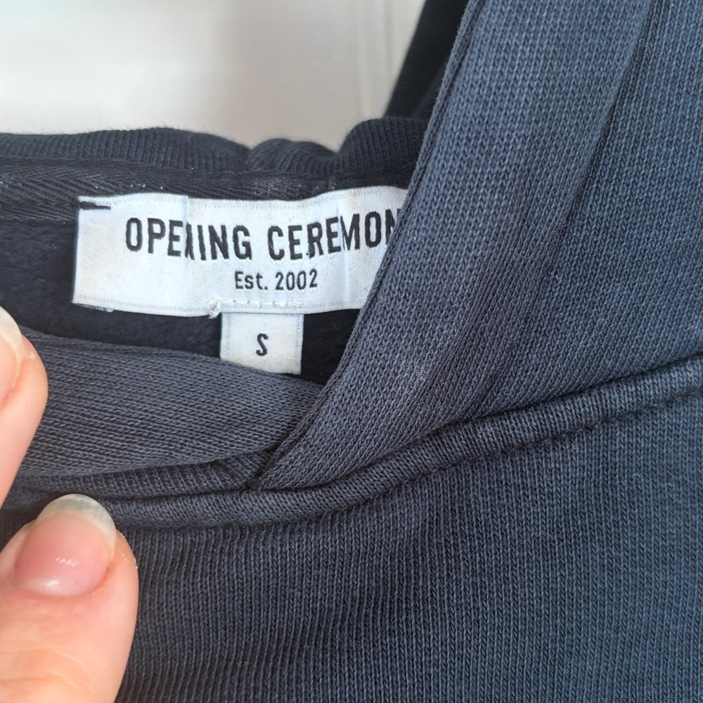 OPENING CEREMONY BLACK HOODIE with embroidery size small - Picture 3 of 5